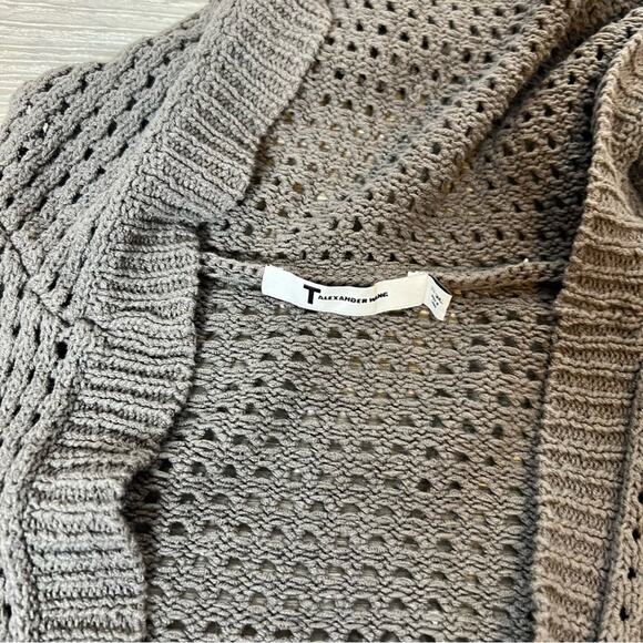 T by Alexander Wang size Small perforated mesh hoodie gray - Picture 5 of 6